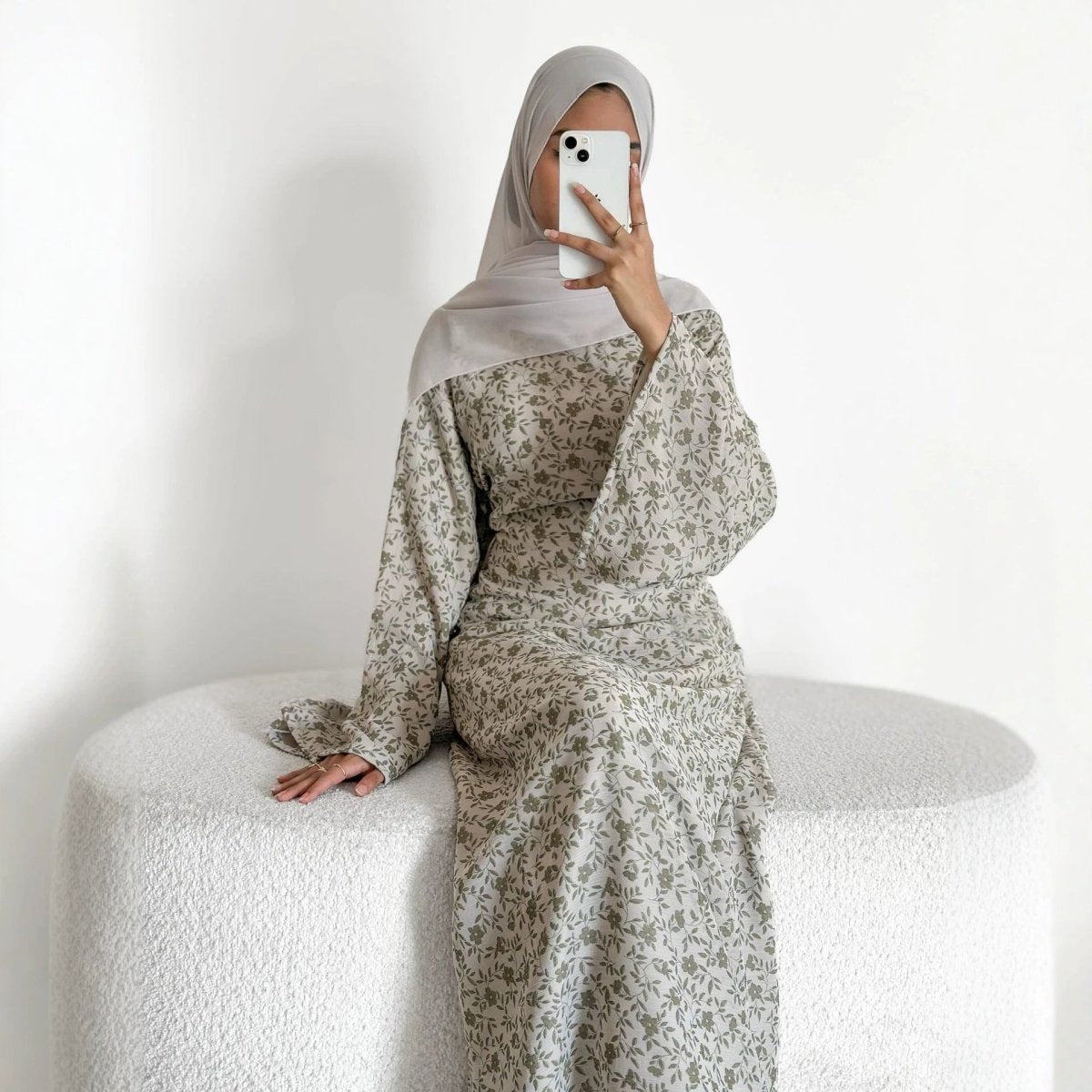 Floral Print Flared Sleeve Maxi Dress(MS490) - Mariam's Collection
