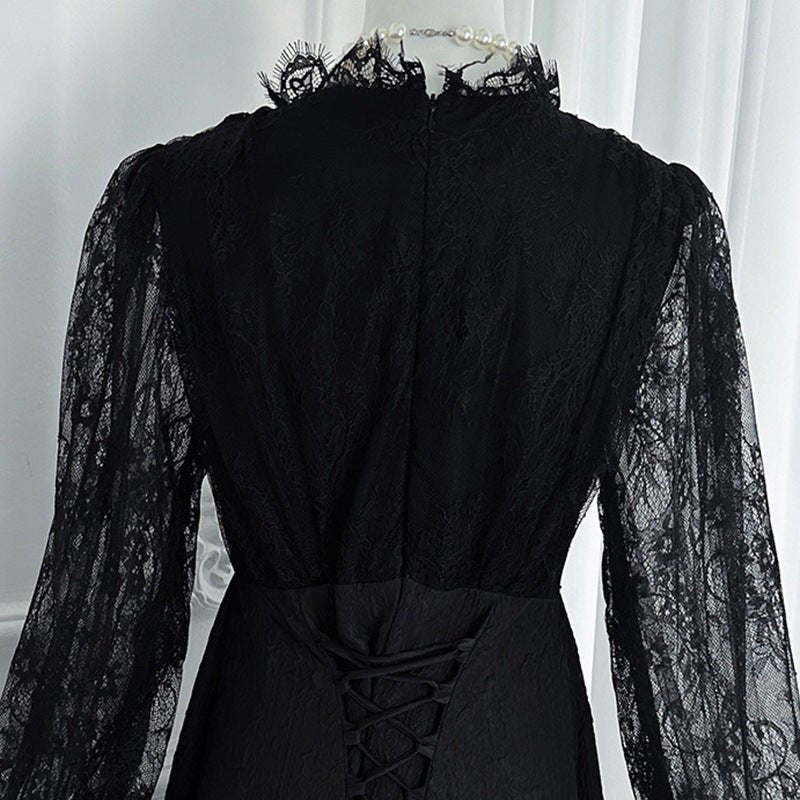 French Lace V - Neck Maxi Dress(MS361) - Mariam's Collection