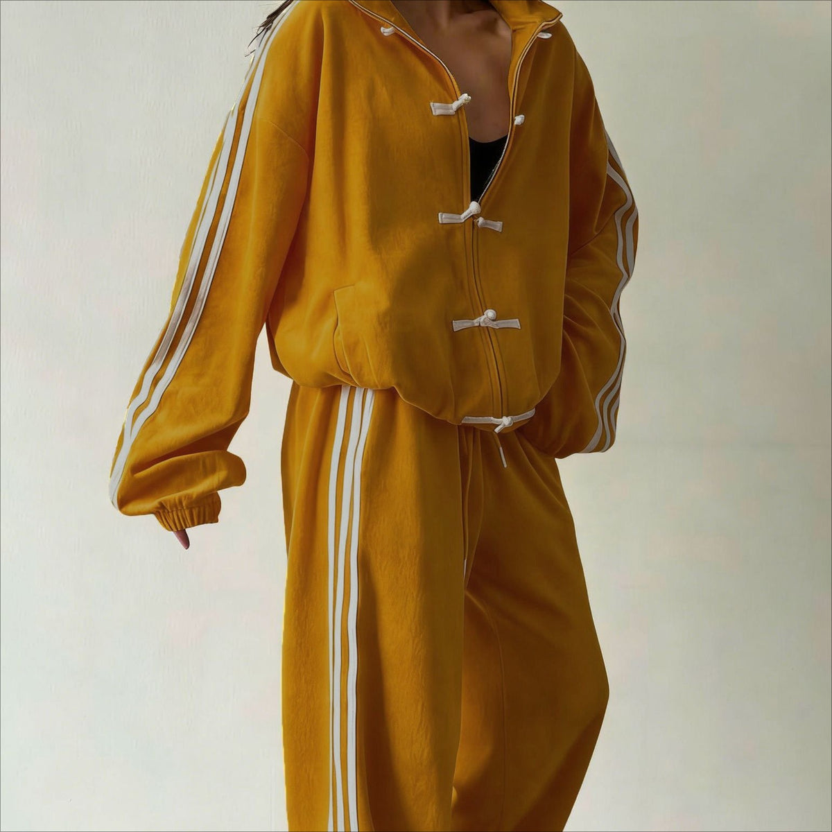 Wide-leg pant laid flat with elasticated waistband