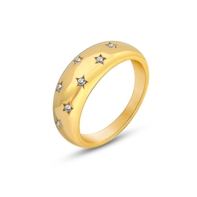 Geometric Brilliance Ring Minimalist High - Shine Bands for Stacking & Styling (MAC272) - Mariam's Collection