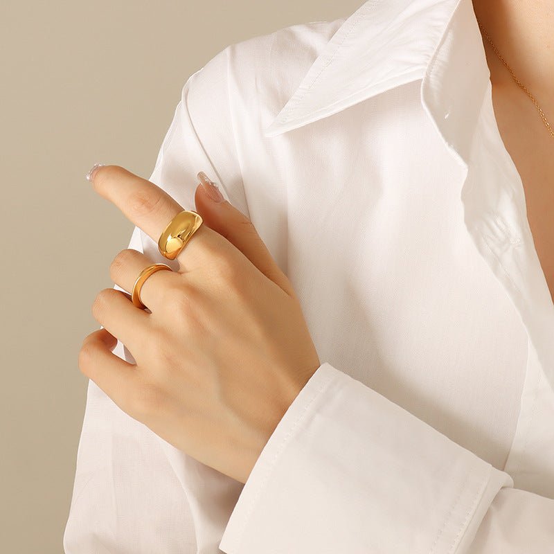 Geometric Brilliance Ring Minimalist High - Shine Bands for Stacking & Styling (MAC272) - Mariam's Collection