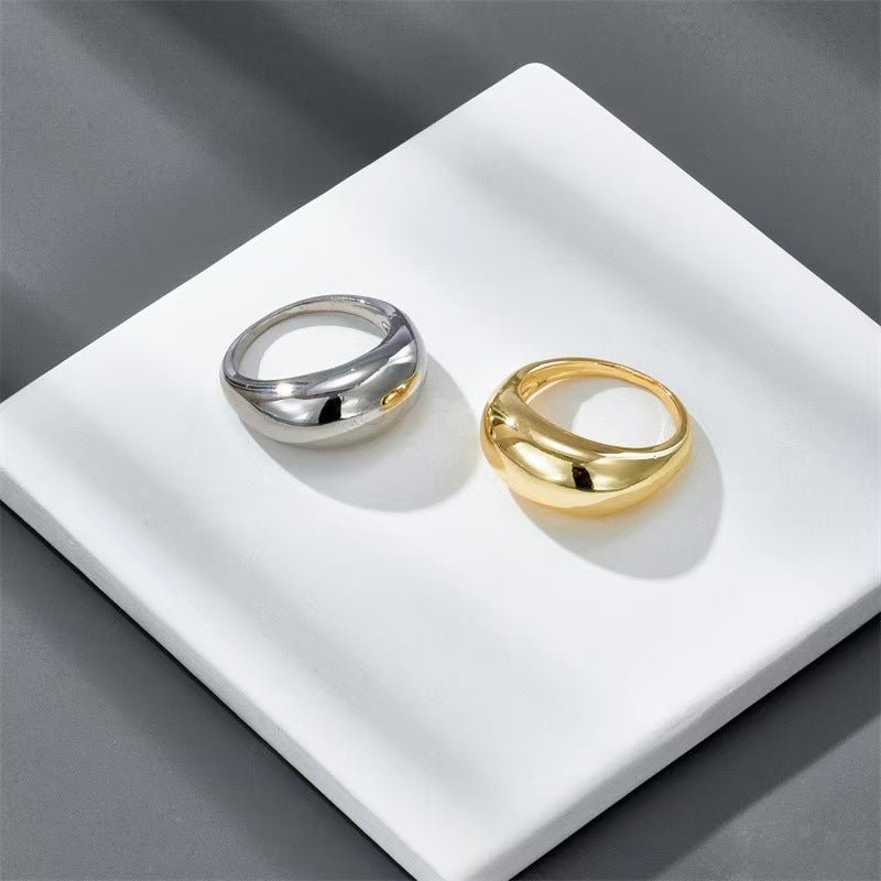 Geometric Brilliance Ring Minimalist High - Shine Bands for Stacking & Styling (MAC272) - Mariam's Collection
