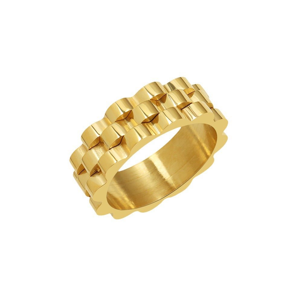 Geometric Brilliance Ring Minimalist High - Shine Bands for Stacking & Styling (MAC272) - Mariam's Collection