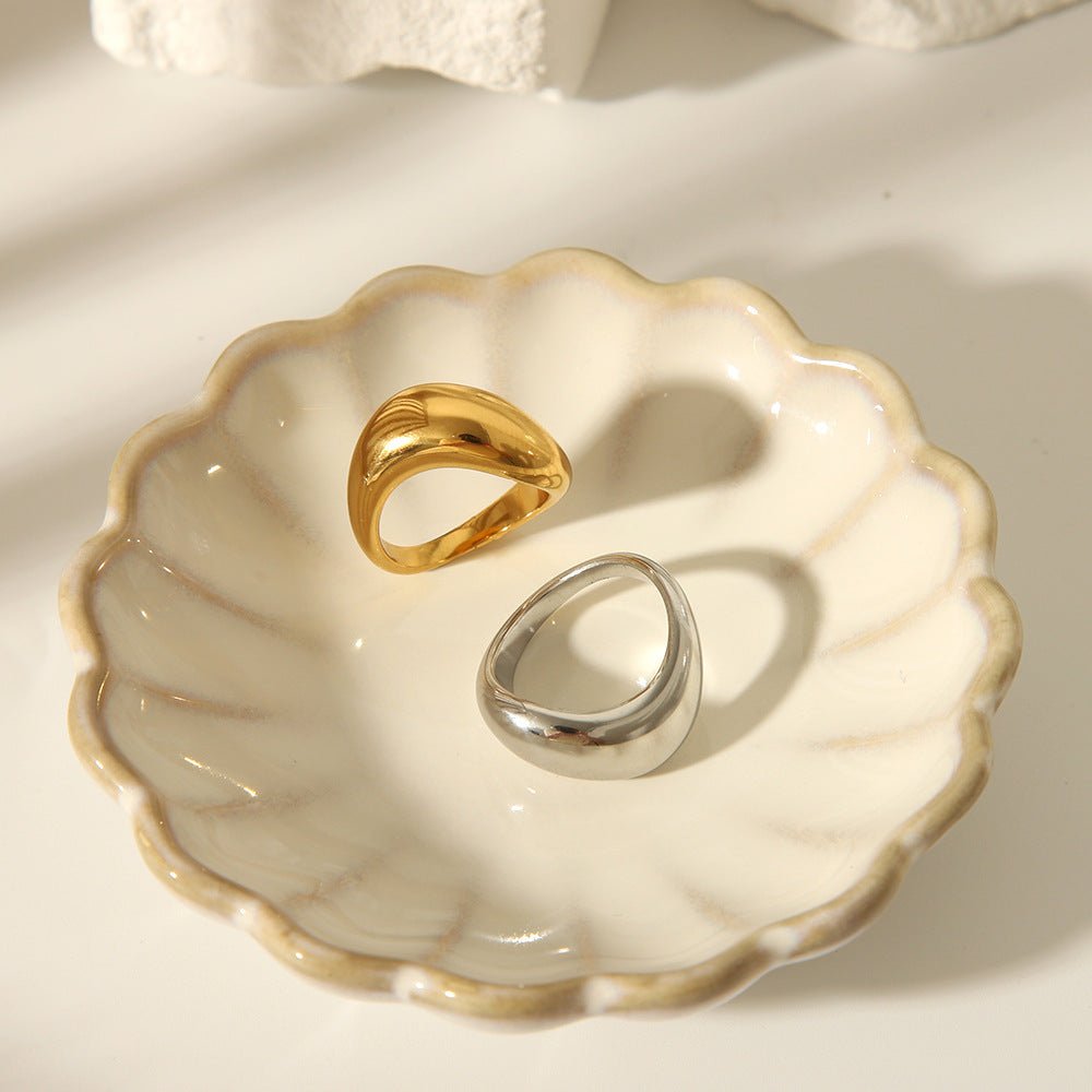 Geometric Brilliance Ring Minimalist High - Shine Bands for Stacking & Styling (MAC272) - Mariam's Collection