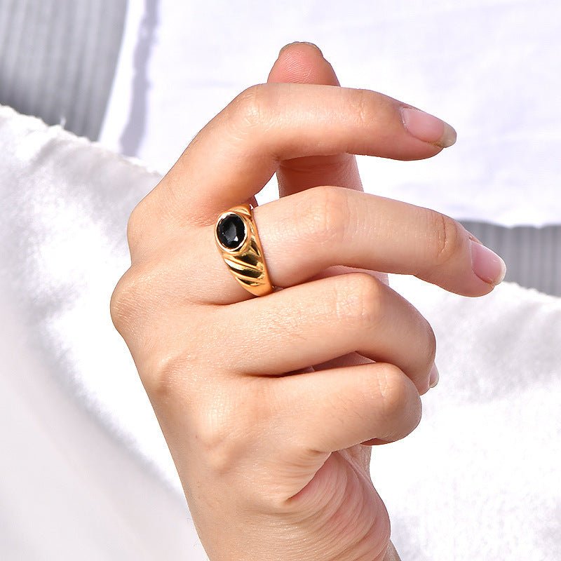 Geometric Brilliance Ring Minimalist High - Shine Bands for Stacking & Styling (MAC272) - Mariam's Collection