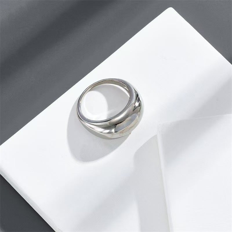 Geometric Brilliance Ring Minimalist High - Shine Bands for Stacking & Styling (MAC272) - Mariam's Collection