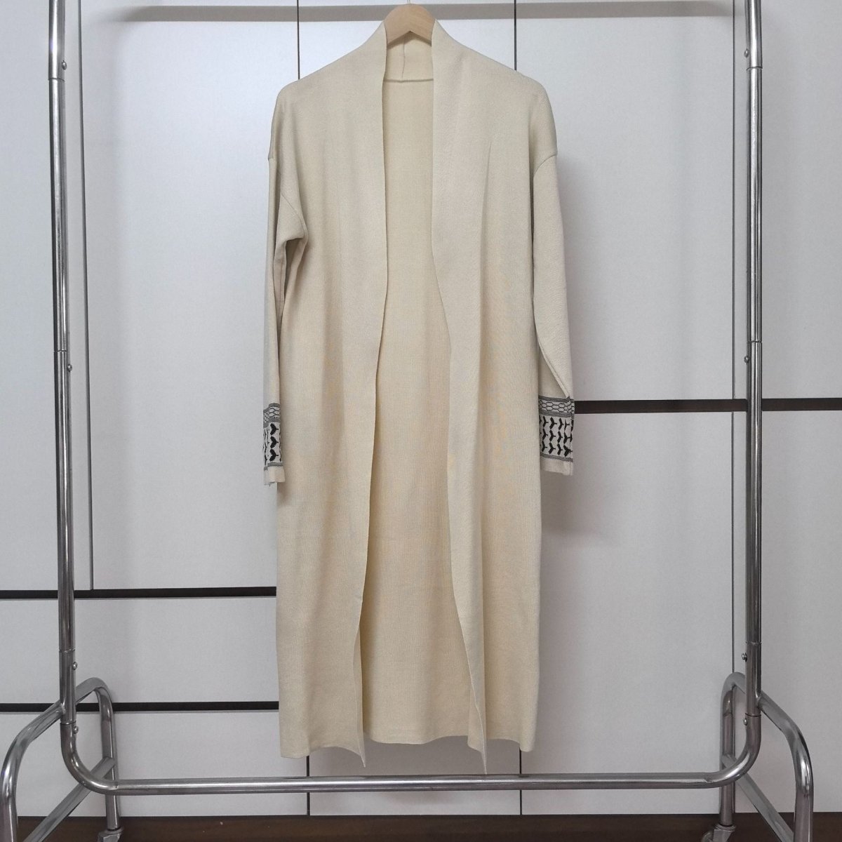 Geometric Jacquard-Trim Ribbed Knit 3-Piece Set(MS471) - Mariam's Collection