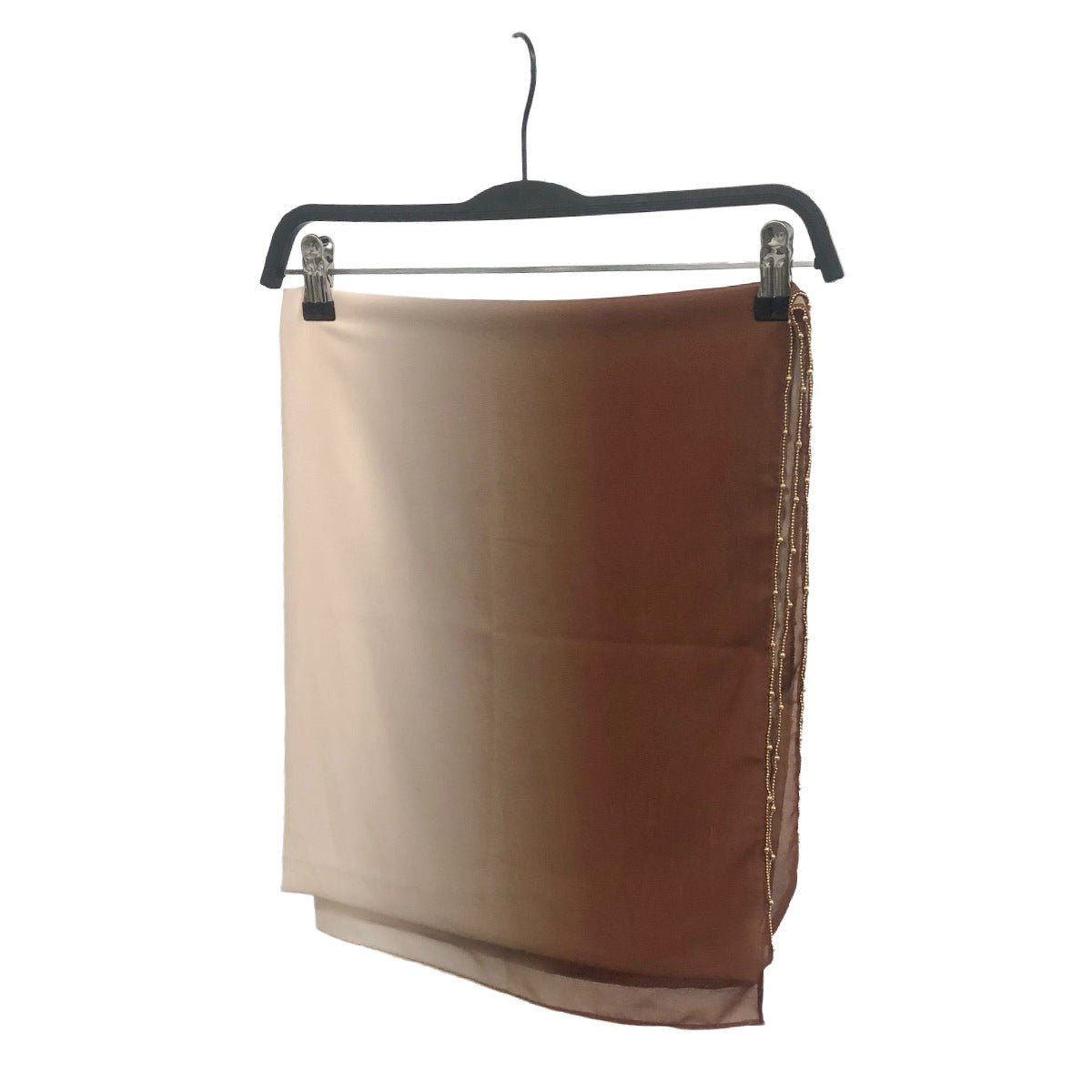 Gradient Colour Pearl Chiffon Beaded Chain Hijab (MH137) - Mariam's Collection