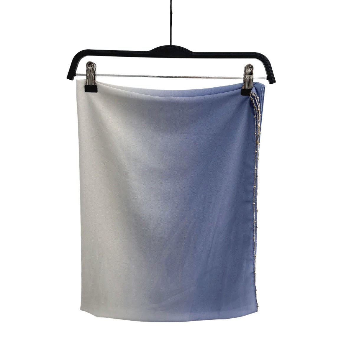 Gradient Colour Pearl Chiffon Beaded Chain Hijab (MH137) - Mariam's Collection