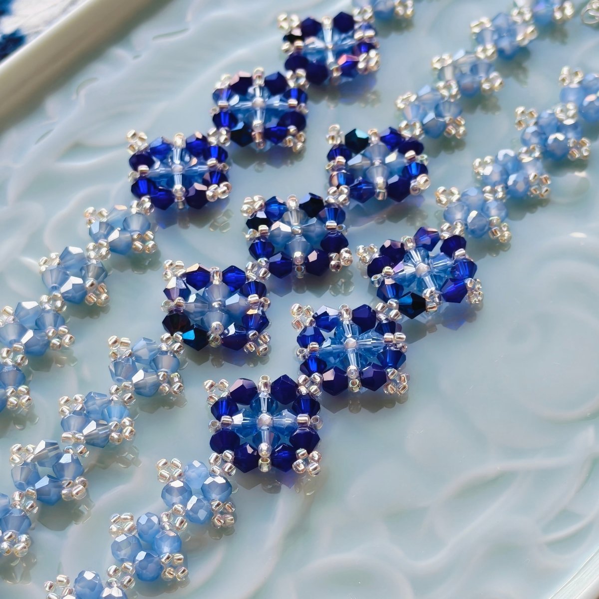 Handcrafted Crystal Floral Bracelet | Sparkling Statement Jewelry | Elegant Art-Inspired Accessory for Women (MAC348) - Mariam's Collection