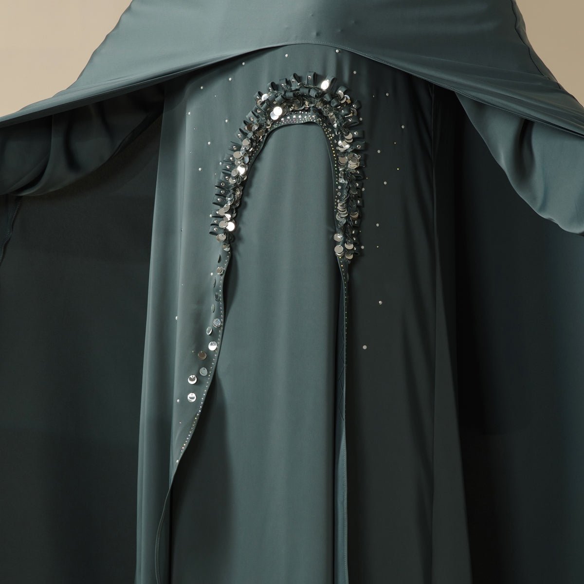 Haute Couture Abaya, Heavy - Crafted 3 - Layer Cape Abaya (MA096) - Mariam's Collection