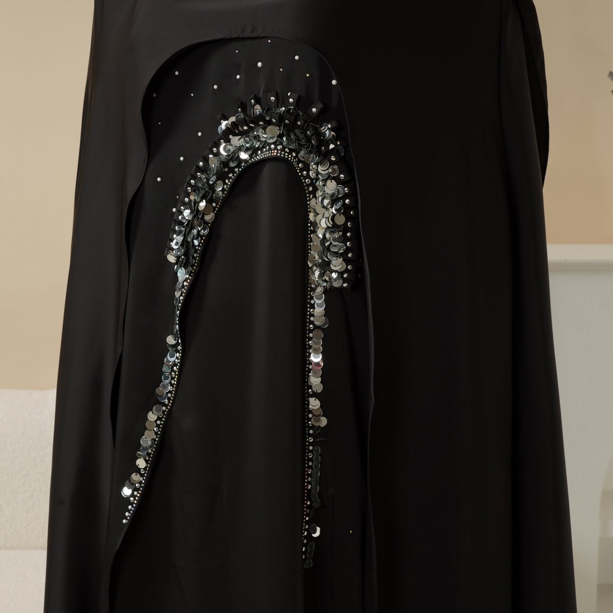 Haute Couture Abaya, Heavy - Crafted 3 - Layer Cape Abaya (MA096) - Mariam's Collection