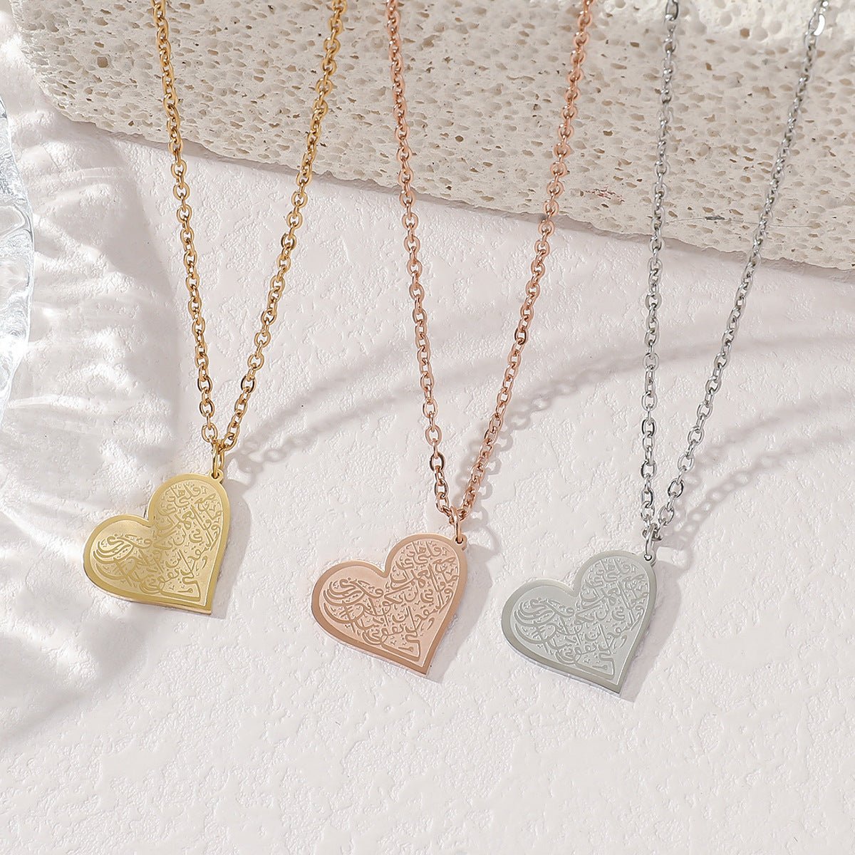 High - End Engraved Love Titanium Steel Necklace (MAC232)(WITH GIFT BOX) - Mariam's Collection