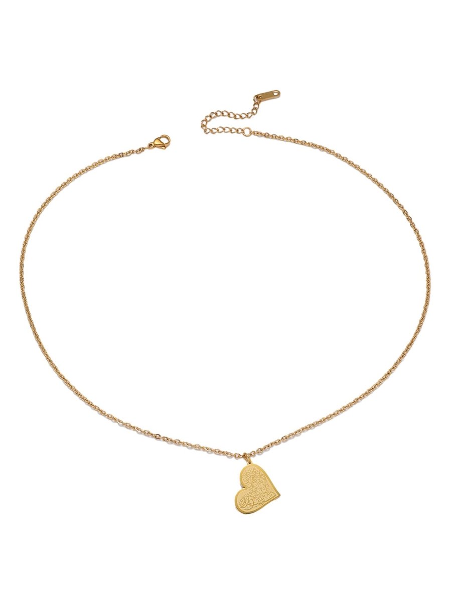 High - End Engraved Love Titanium Steel Necklace (MAC232)(WITH GIFT BOX) - Mariam's Collection