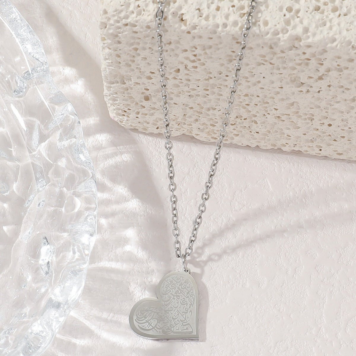 High - End Engraved Love Titanium Steel Necklace (MAC232)(WITH GIFT BOX) - Mariam's Collection