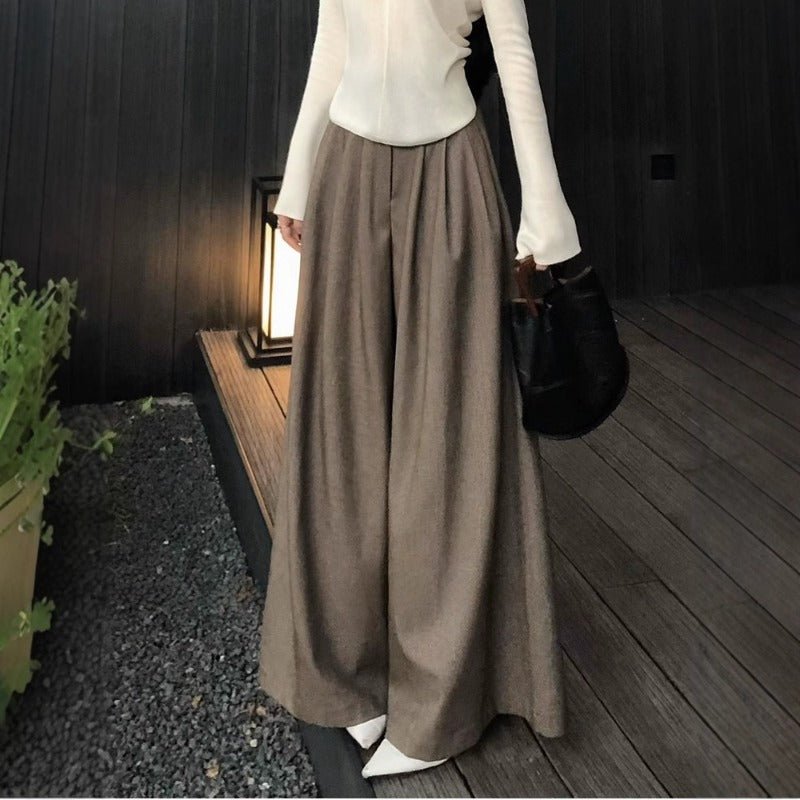 High Waist Wide Leg Trousers | Loose Fit Tailored Palazzo Pants(MS178) - Mariam's Collection