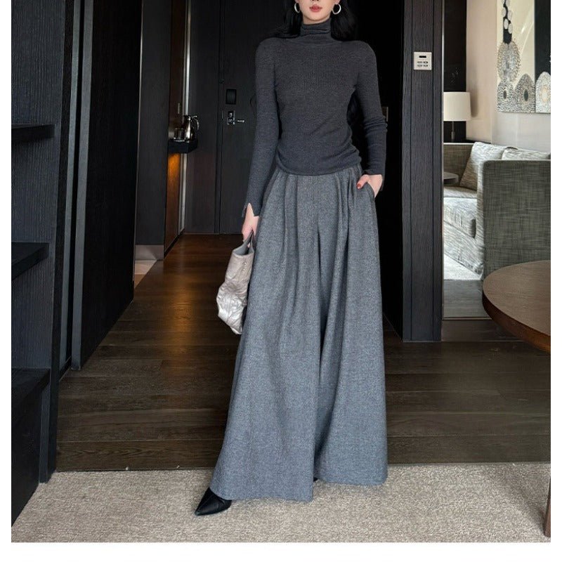 High Waist Wide Leg Trousers | Loose Fit Tailored Palazzo Pants(MS178) - Mariam's Collection