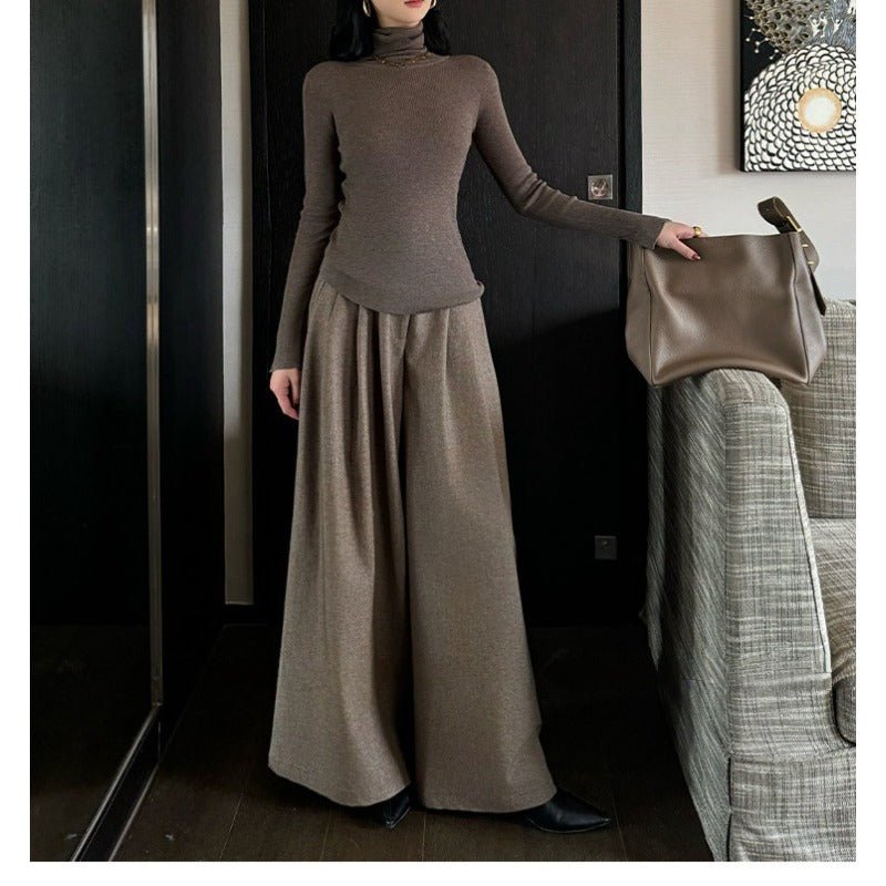 High Waist Wide Leg Trousers | Loose Fit Tailored Palazzo Pants(MS178) - Mariam's Collection