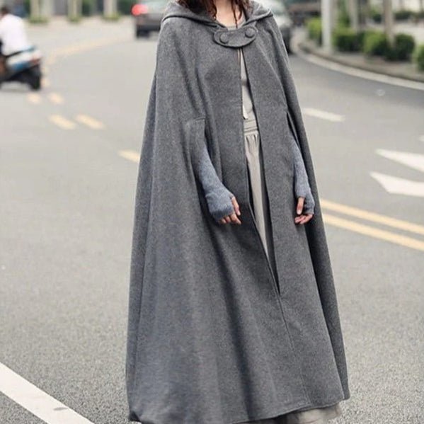 Hooded Shawl Extended Cape Coat | Versatile 5 - Color Hooded Shawl Poncho (MOA088) - Mariam's Collection