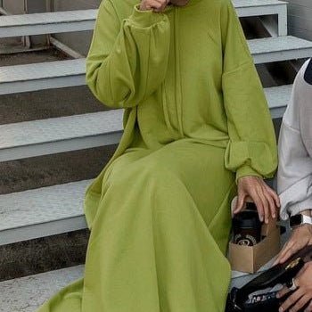 Hooded Sweatshirt Abaya | Hoodie Abaya With Pockets (MA125) - Mariam's Collection