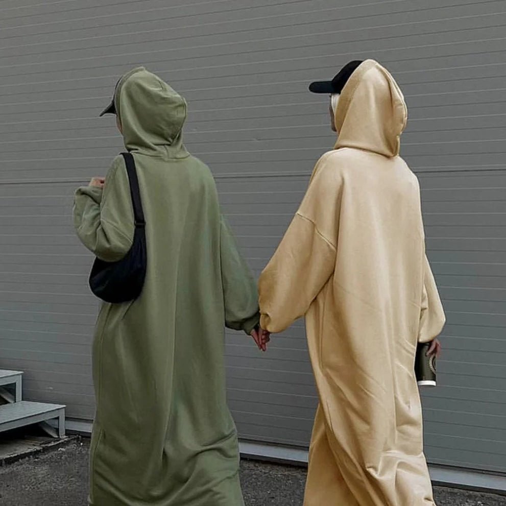 Hooded Sweatshirt Abaya | Hoodie Abaya With Pockets (MA125) - Mariam's Collection