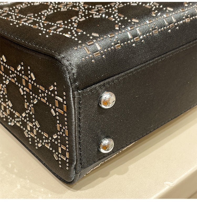 Hot diamond heavy industry high - end satin Princess Diana bag(MAC220) - Mariam's Collection