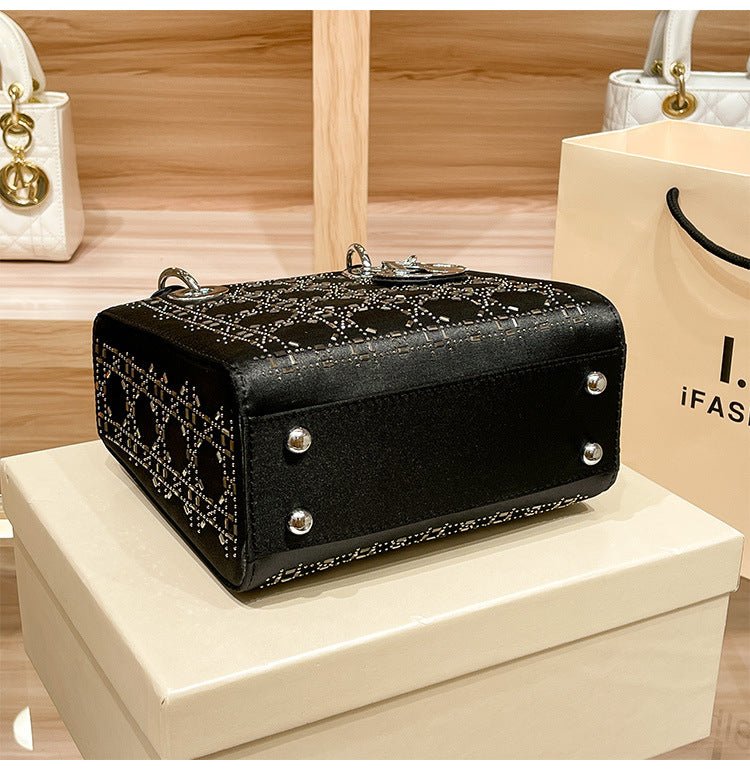 Hot diamond heavy industry high - end satin Princess Diana bag(MAC220) - Mariam's Collection