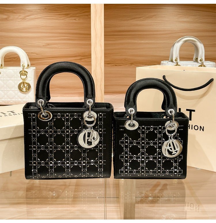 Hot diamond heavy industry high - end satin Princess Diana bag(MAC220) - Mariam's Collection