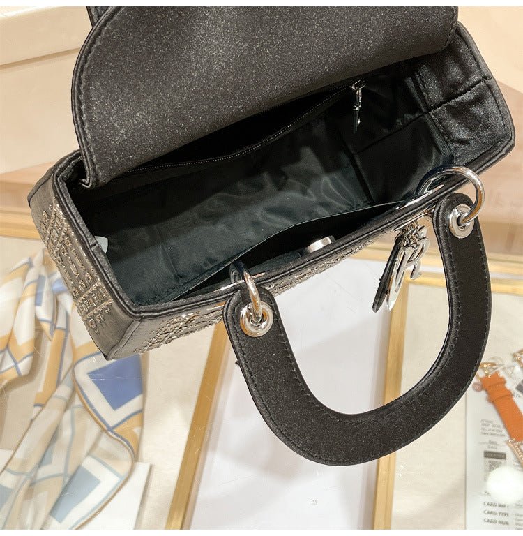 Hot diamond heavy industry high - end satin Princess Diana bag(MAC220) - Mariam's Collection
