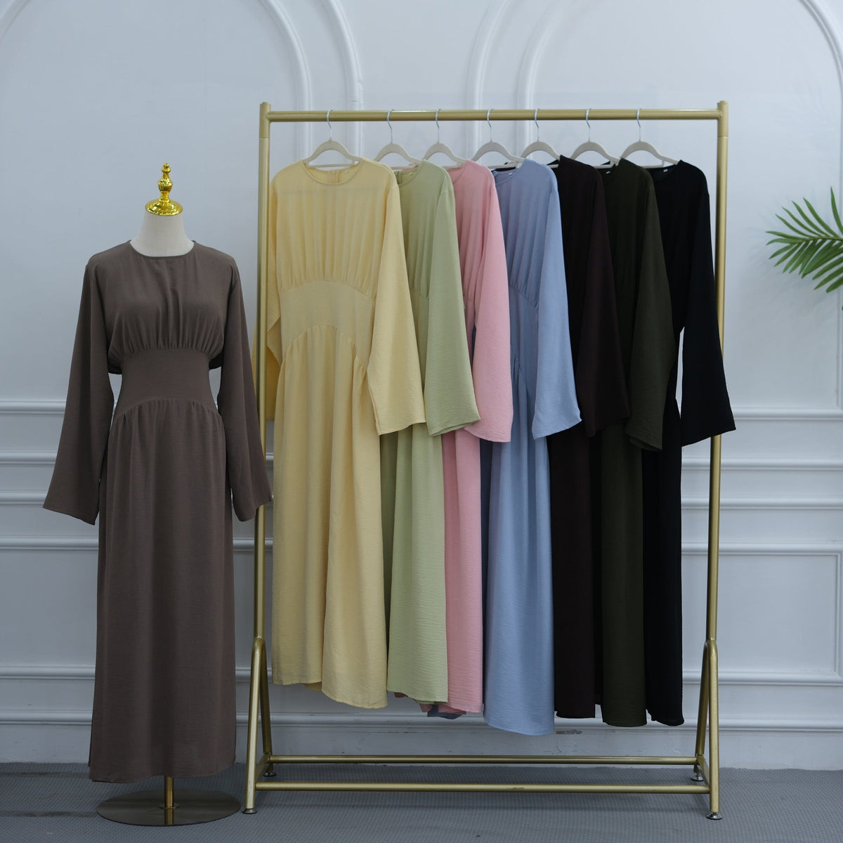 Modest maxi dress styled for Eid occasion wear