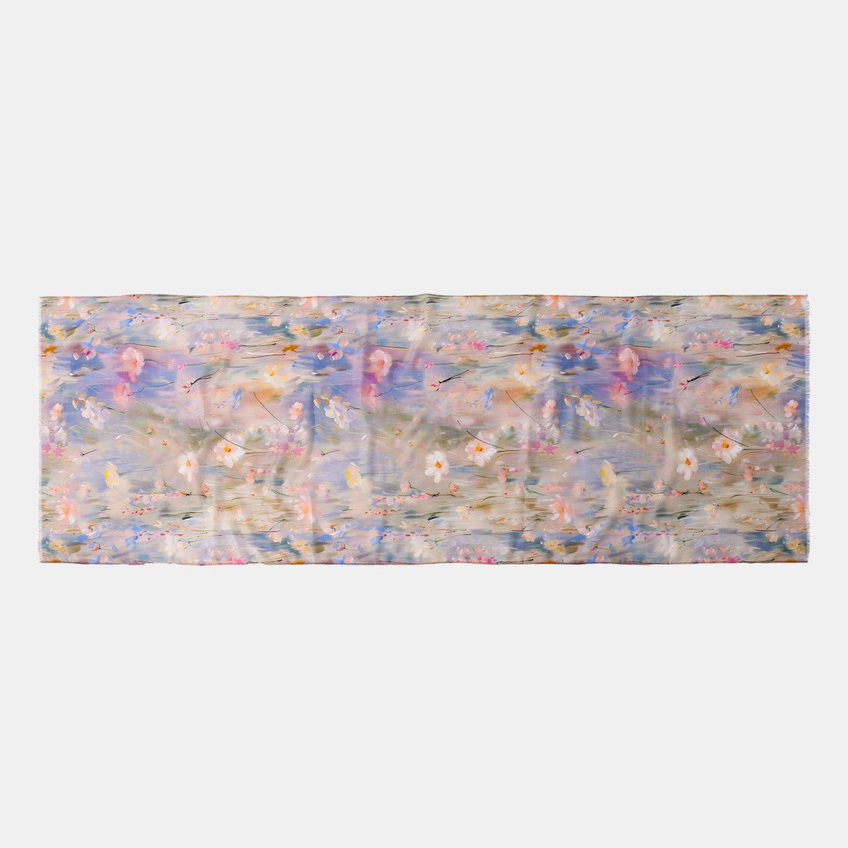 Model styling the impressionist floral maxi hijab wrap