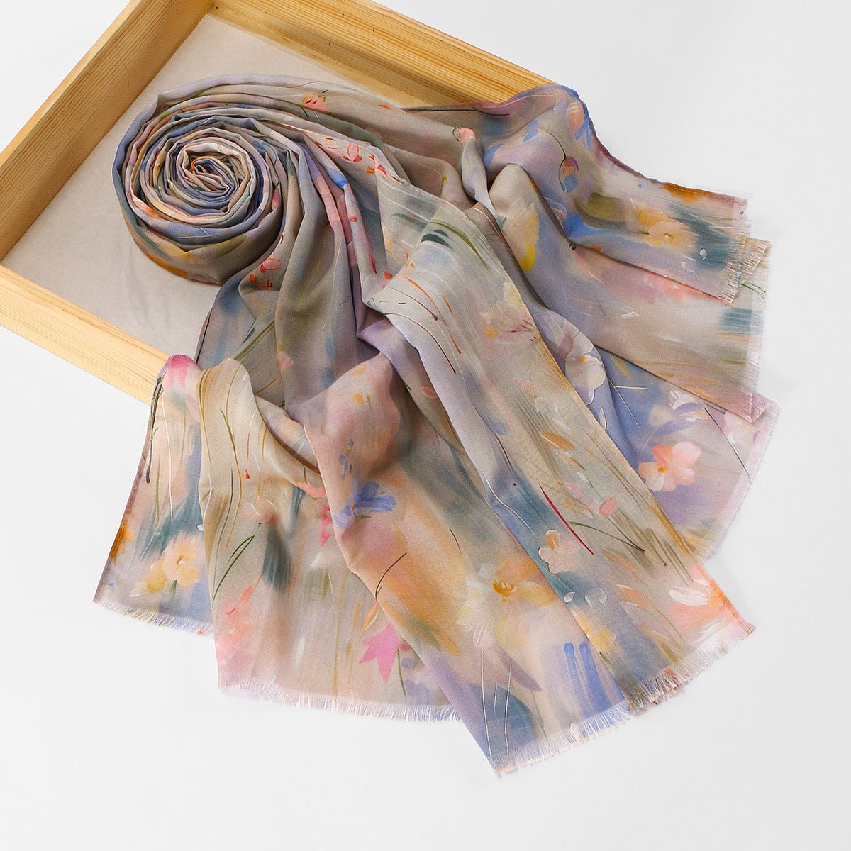 Floral Print Hijab Scarf – Lightweight Maxi Hijab