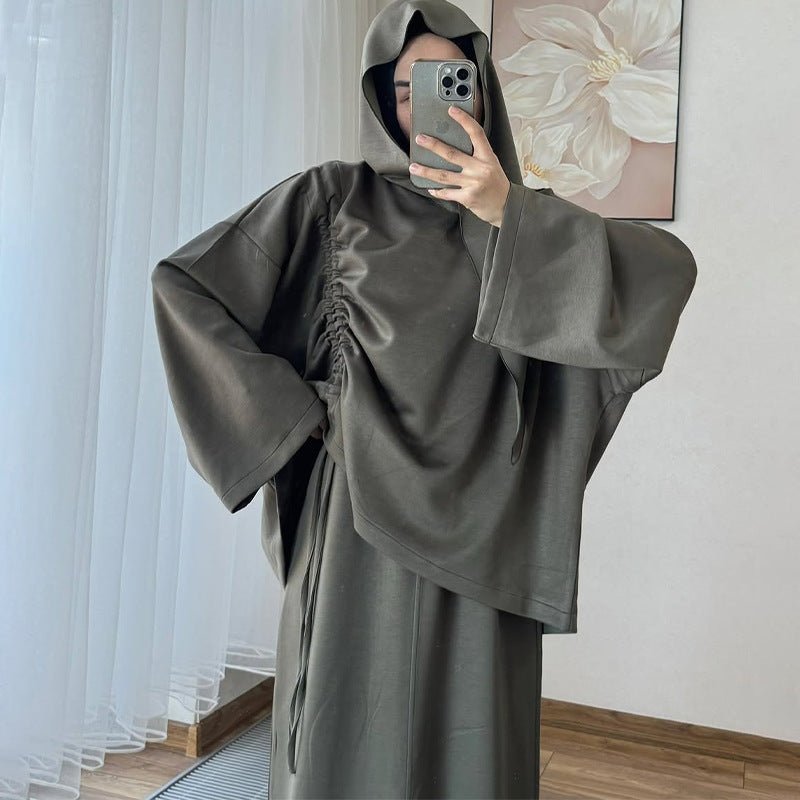 Integrated Hijab Hoodie & Maxi Skirt Set(MS194) - Mariam's Collection