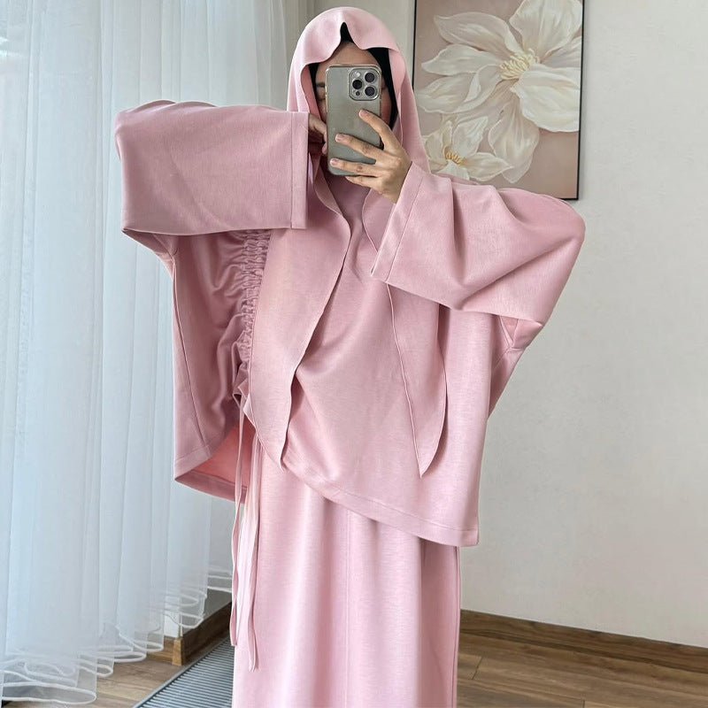 Integrated Hijab Hoodie & Maxi Skirt Set(MS194) - Mariam's Collection
