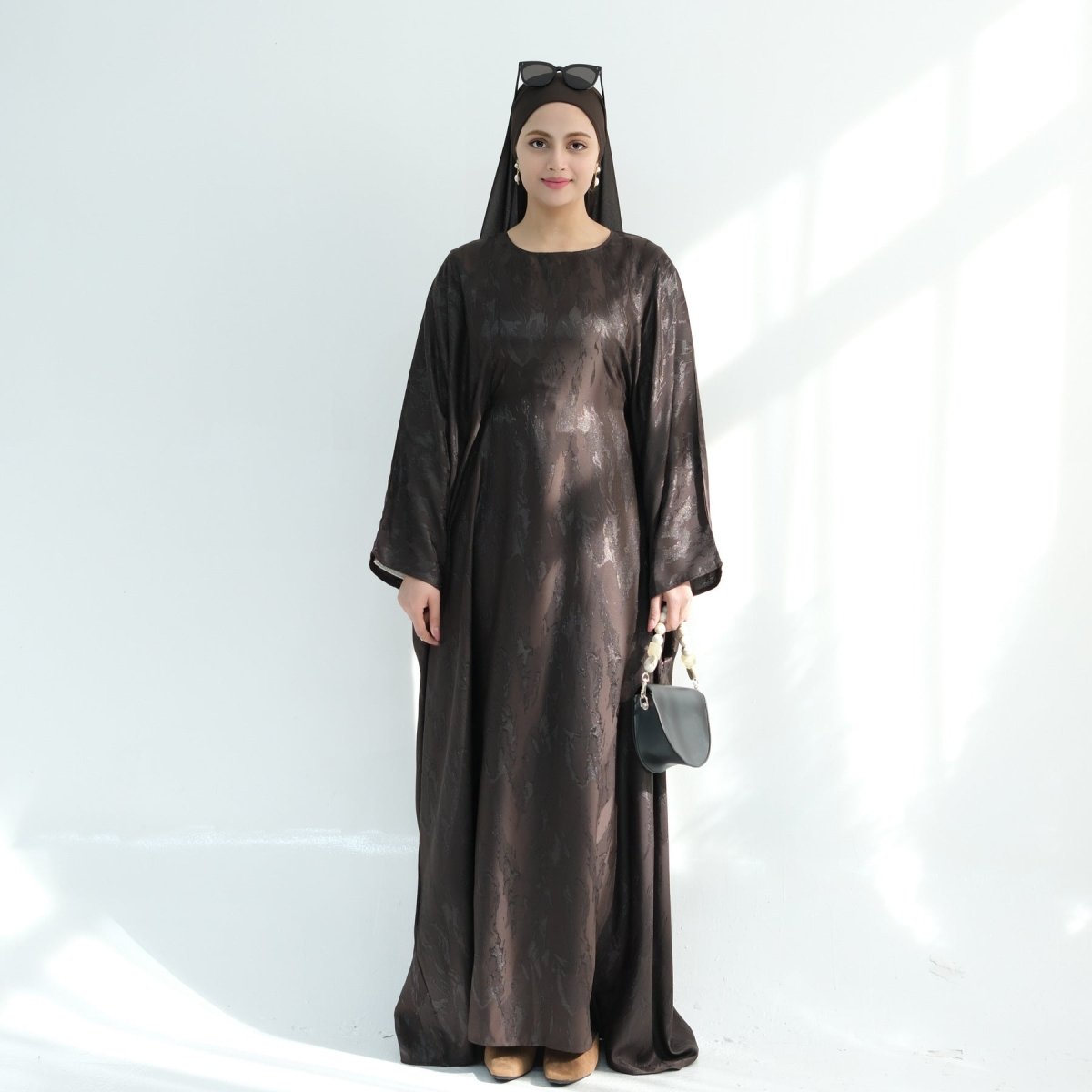 Jacquard Batwing Maxi Abaya(MA447) - Mariam's Collection