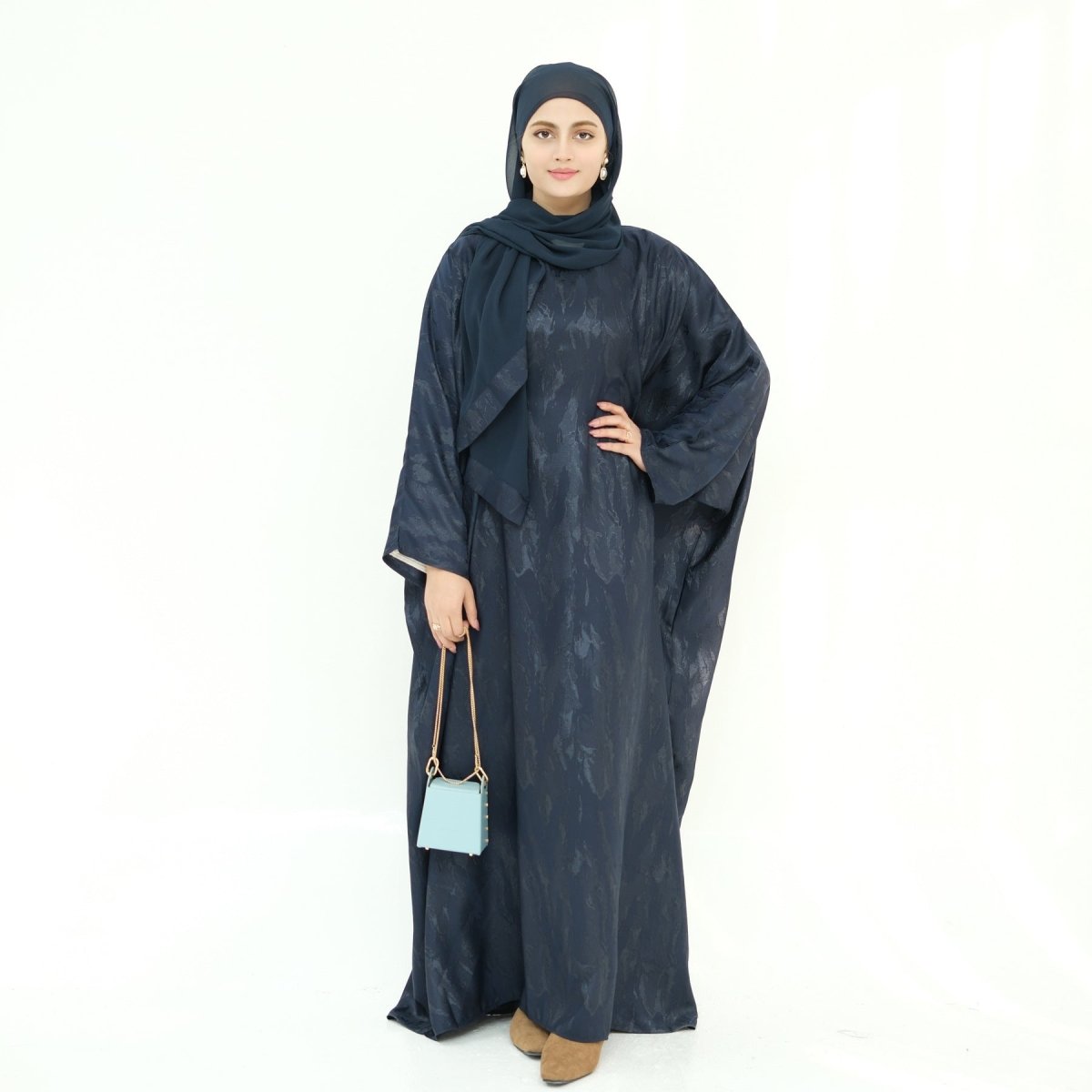 Jacquard Batwing Maxi Abaya(MA447) - Mariam's Collection