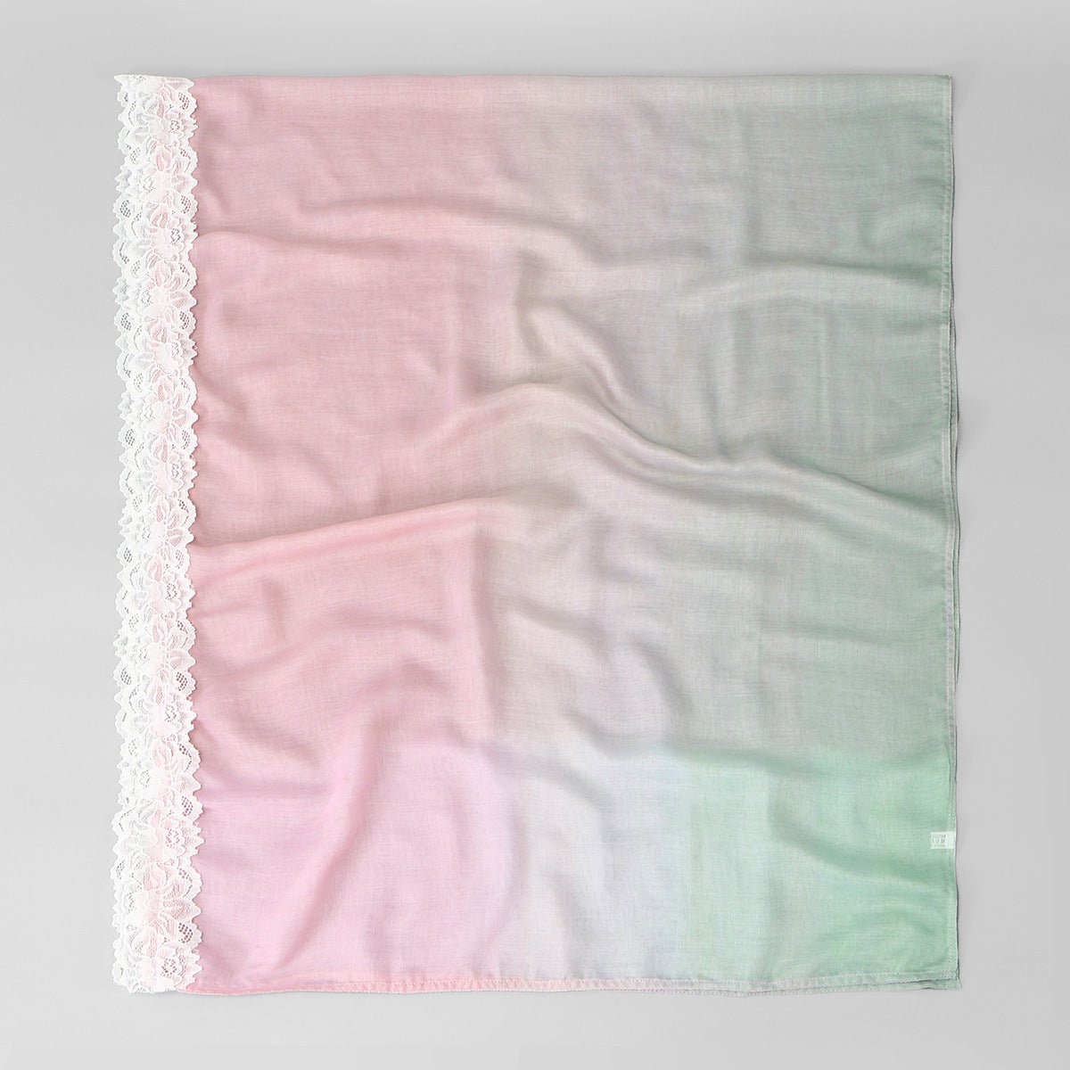 Lace Trim Print Hijab Shawl(MH224) - Mariam's Collection
