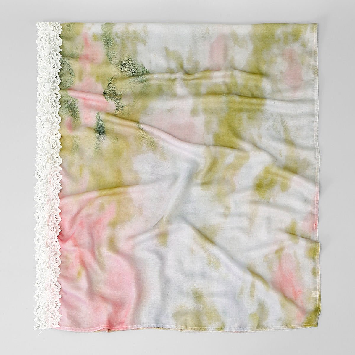 Lace Trim Print Hijab Shawl(MH224) - Mariam's Collection