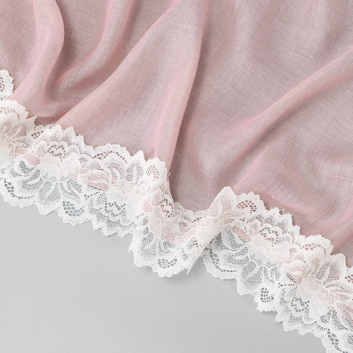 Lace Trim Print Hijab Shawl(MH224) - Mariam's Collection