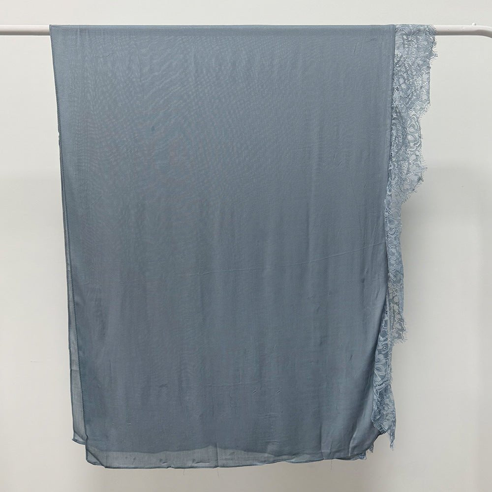 Lace Trim Rayon Hijab Scarf(MH211) - Mariam's Collection