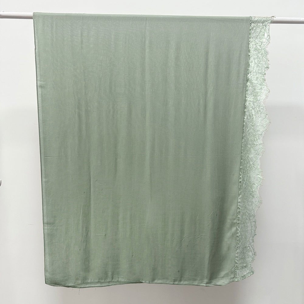 Lace Trim Rayon Hijab Scarf(MH211) - Mariam's Collection