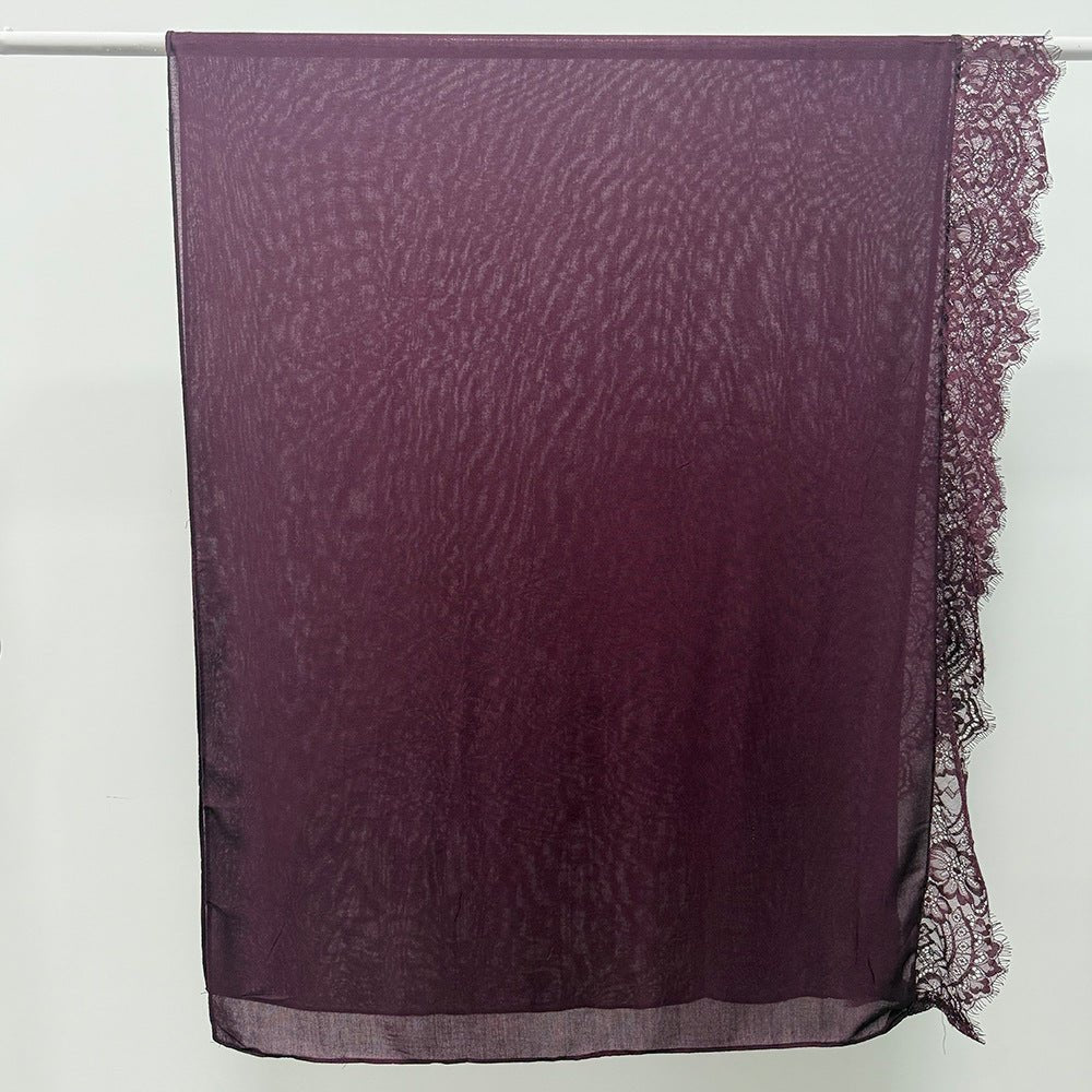 Lace Trim Rayon Hijab Scarf(MH211) - Mariam's Collection