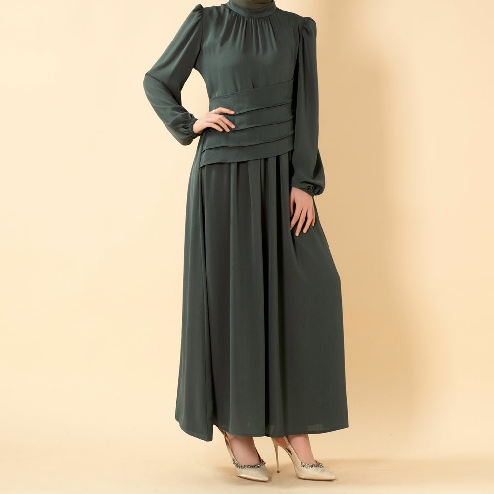 Layered Waist Zoom Maxi Dress (MS451) - Mariam's Collection