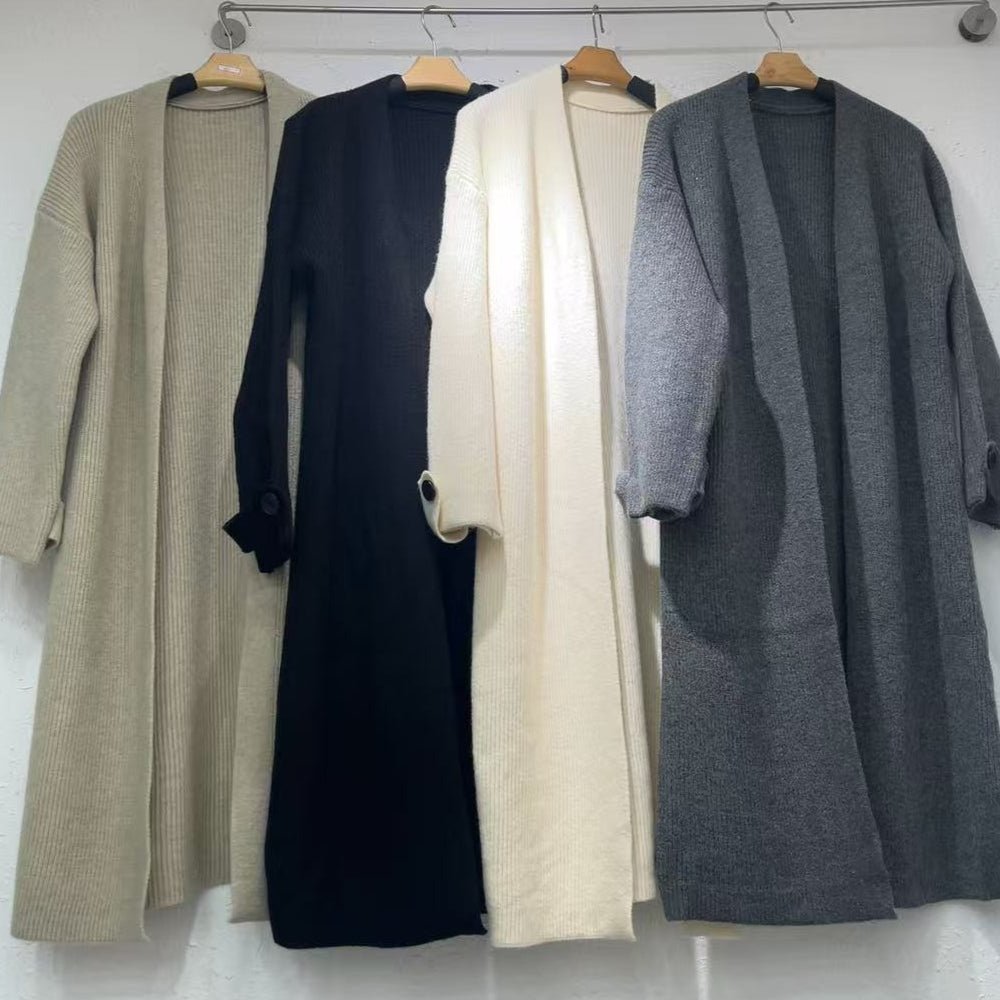Lazy Style Long Knit Cardigan | Oversized Thick Sweater Coat(MS142) - Mariam's Collection