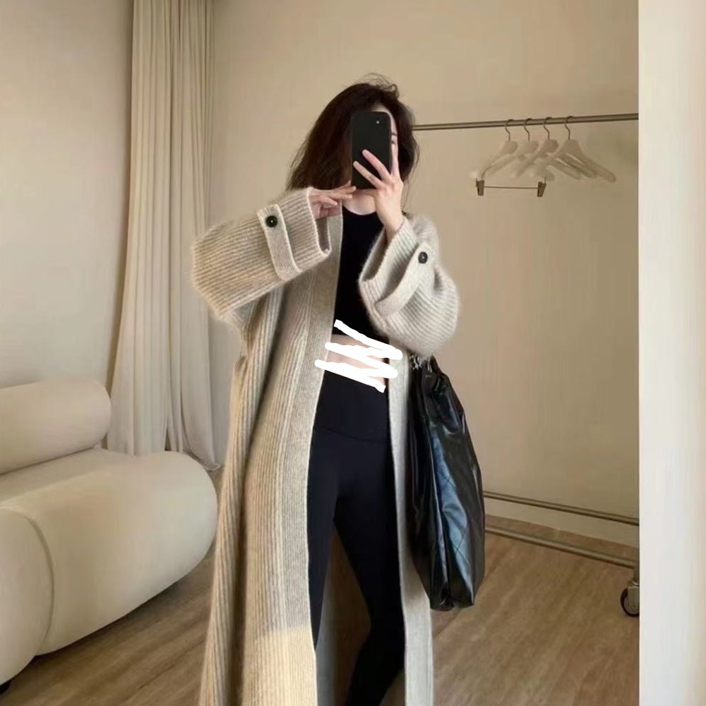 Lazy Style Long Knit Cardigan | Oversized Thick Sweater Coat(MS142) - Mariam's Collection