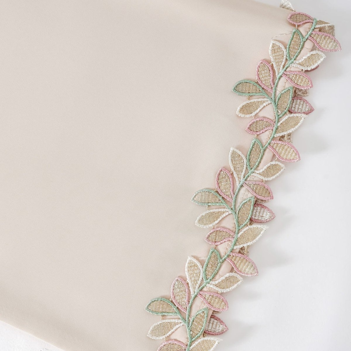 Leaf Lace Trim Abaya | Elegant Embroidered Open - Front Maxi Dress(MOA255) - Mariam's Collection