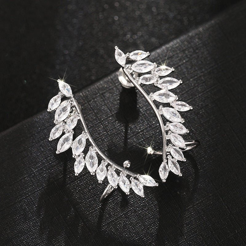 Leaf Wing Silhouette Stud Earrings(MAC443) - Mariam's Collection