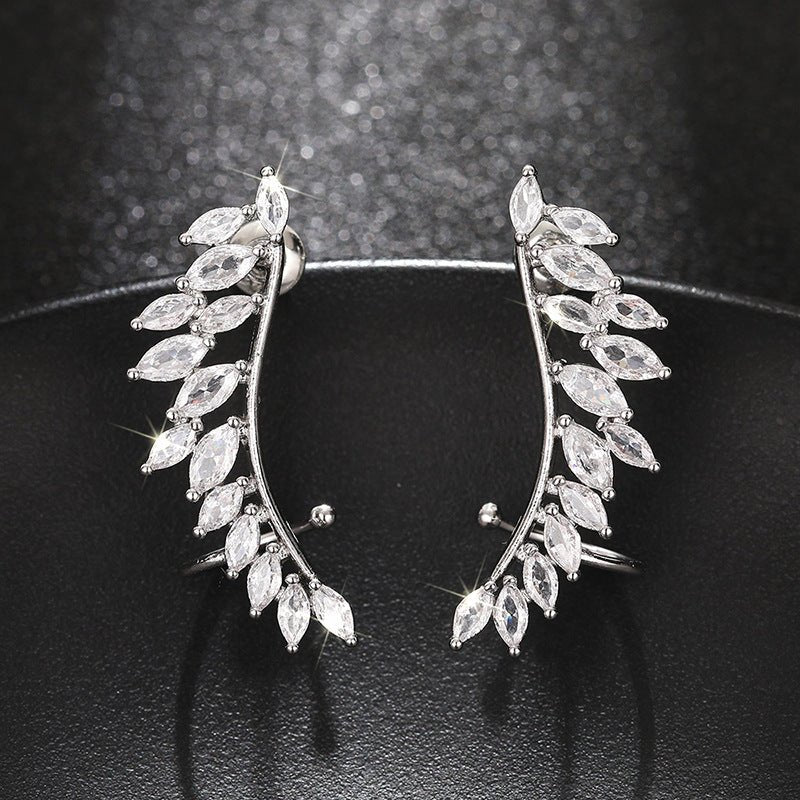 Leaf Wing Silhouette Stud Earrings(MAC443) - Mariam's Collection