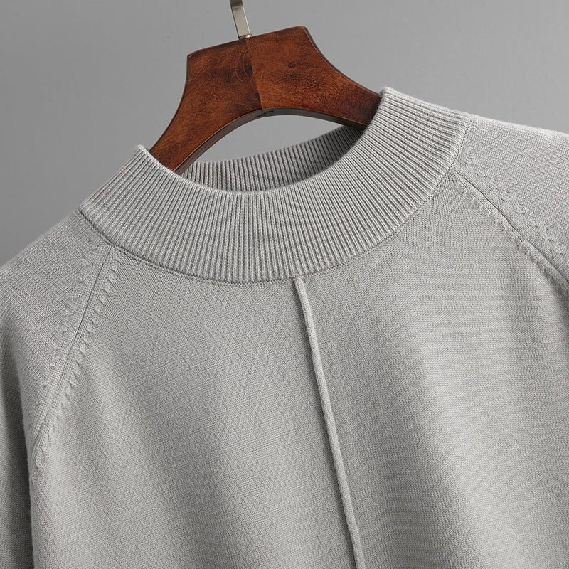 Loose Fit Solid Color Knit Two - Piece Set | Pullover Sweater & Wide Leg Pants with Side Slits(MS143) - Mariam's Collection