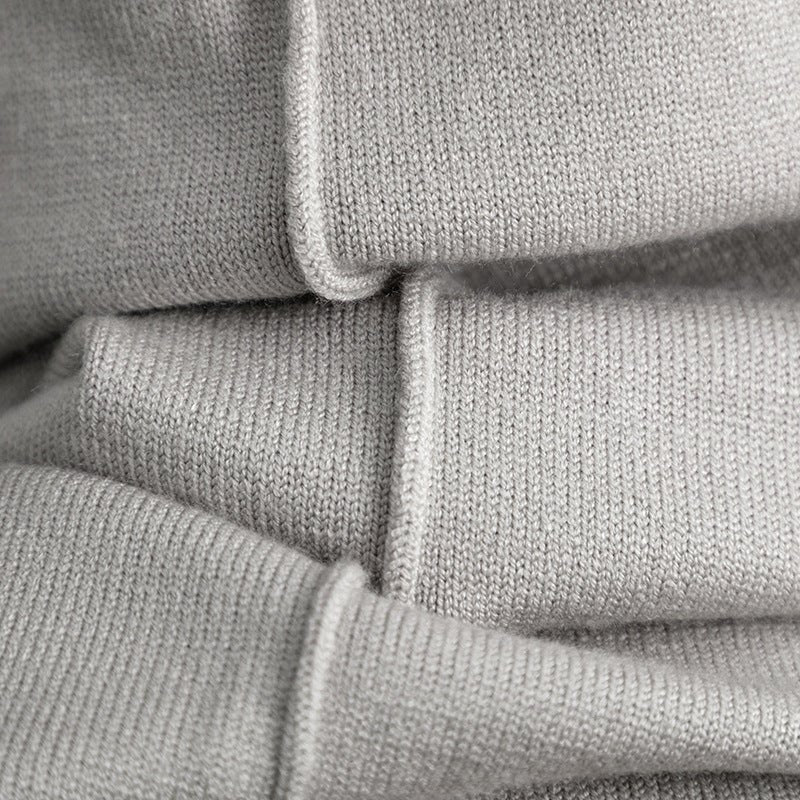 Loose Fit Solid Color Knit Two - Piece Set | Pullover Sweater & Wide Leg Pants with Side Slits(MS143) - Mariam's Collection